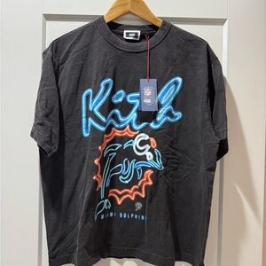 Kith Charcoal Tee with Vibrant Neon Design